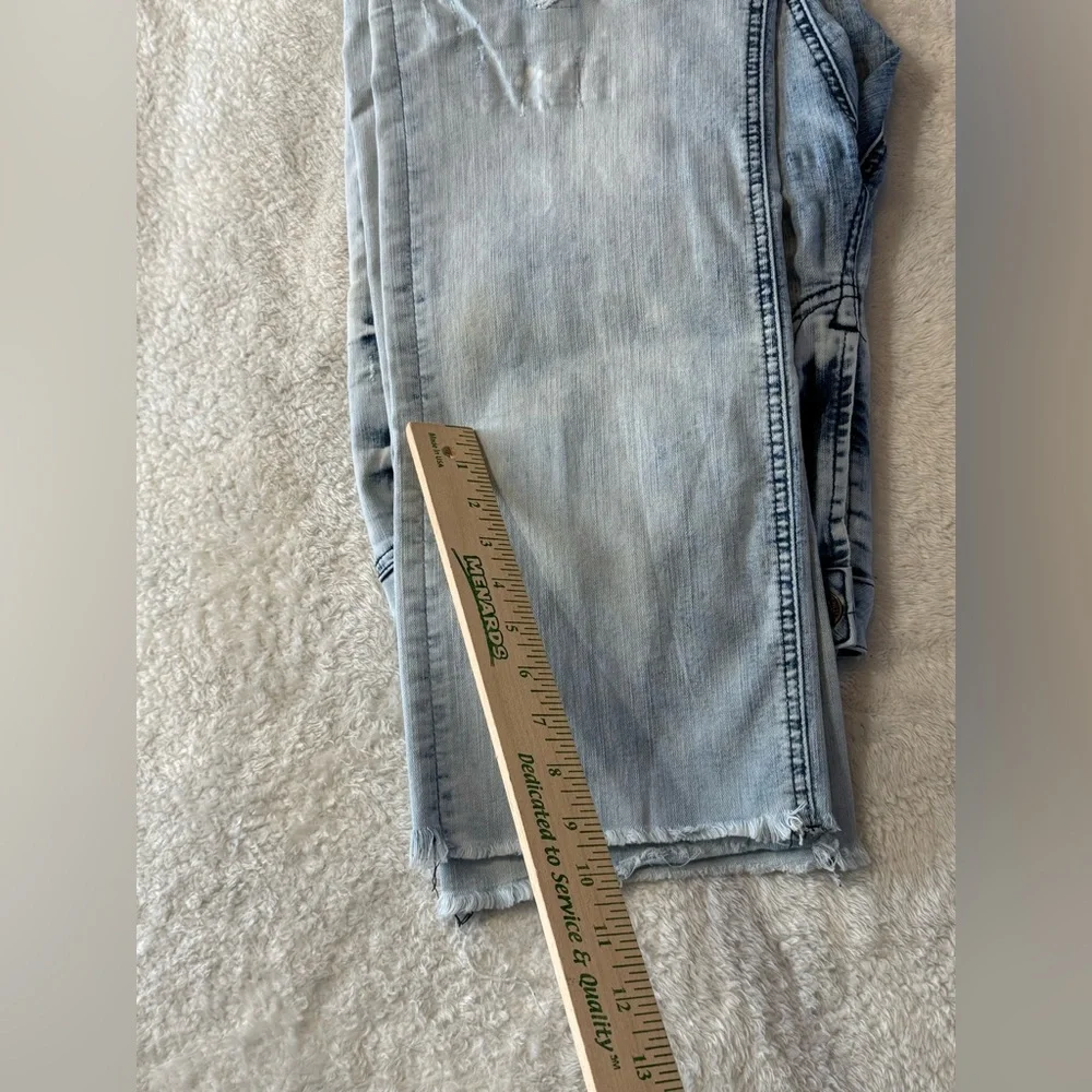 Buffalo David Bitton Light Wash Slim Straight Stretch Distressed Jeans 33x32